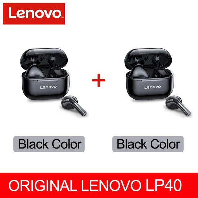 NEW Original Lenovo TWS Wireless Earphone Bluetooth 5.0 Dual Stereo MINI Reduction Bass Touch Control Long Standby 300mAH LP40 freeshipping - Etreasurs