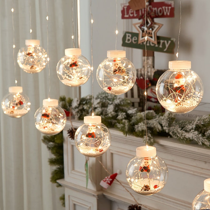 Balls Garland Curtain Light for Room New Year Christmas Decor Curtain for Home Festoon Led Light Fairy Lights Led Garland Lights freeshipping - Etreasurs