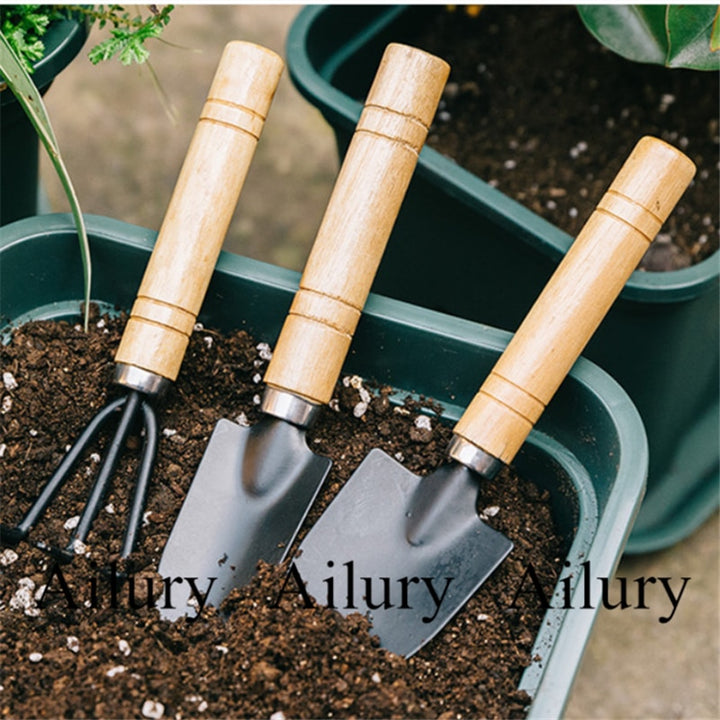 3pcs set small gardening shovel garden tools,succulents flower pot,bonsai essentials,hanging decoration,reen plant potted freeshipping - Etreasurs