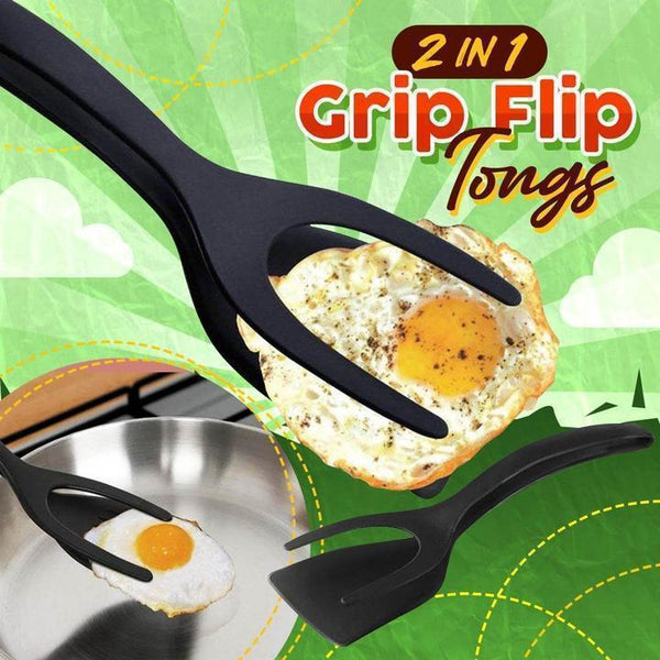 2 In 1 Grip Flip Tongs Egg Tongs French Toast Pancake Egg Clamp Omelet Kitchen Accessories freeshipping - Etreasurs