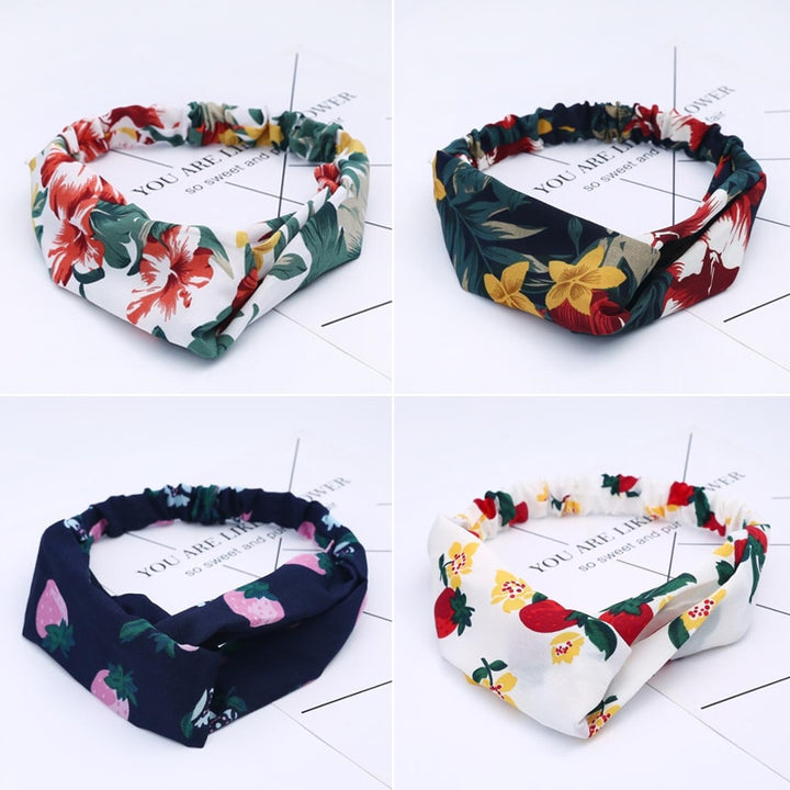 Fashion Women Girls Summer Bohemian Hair Bands Print Headbands Vintage Cross Turban Bandage Bandanas HairBands Hair Accessories freeshipping - Etreasurs