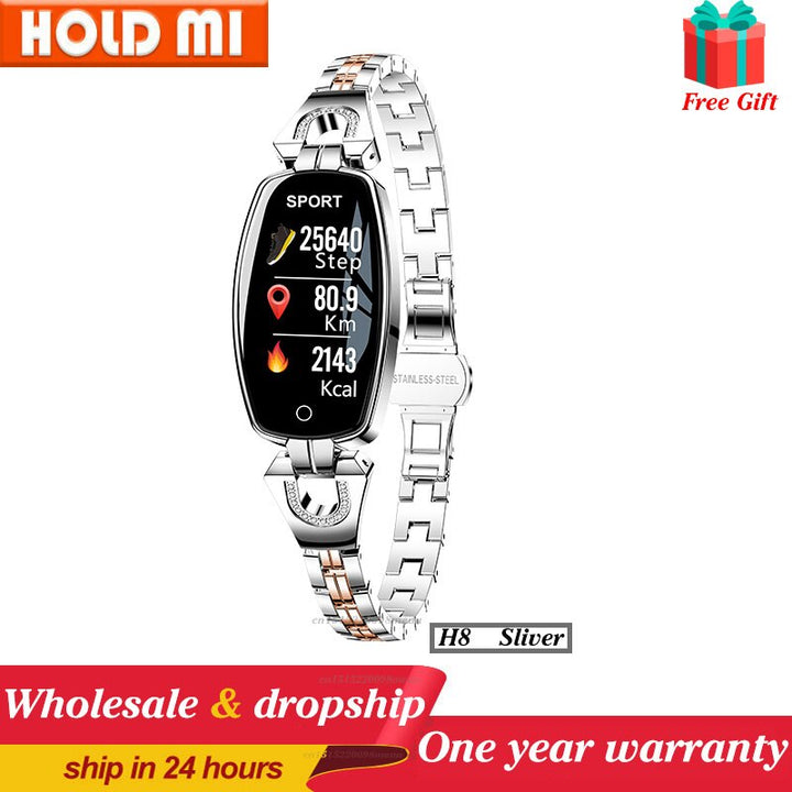 2021 H8 and H8 pro Women Smartwatch Heart Rate Monitor Blood Pressure Smart watch Band  Fitness Tracker lady bracelet Wristband freeshipping - Etreasurs