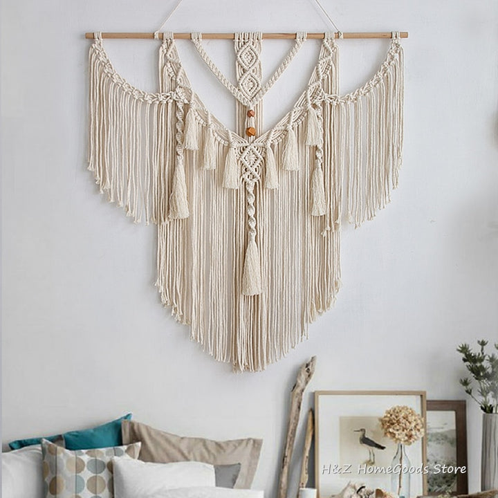 Macrame Tapestry Boho Decoration Nordic Style Hand Woven Tapestry Wall Hanging Room Living Room Art Decor 80x83cm Bohemian Decor freeshipping - Etreasurs