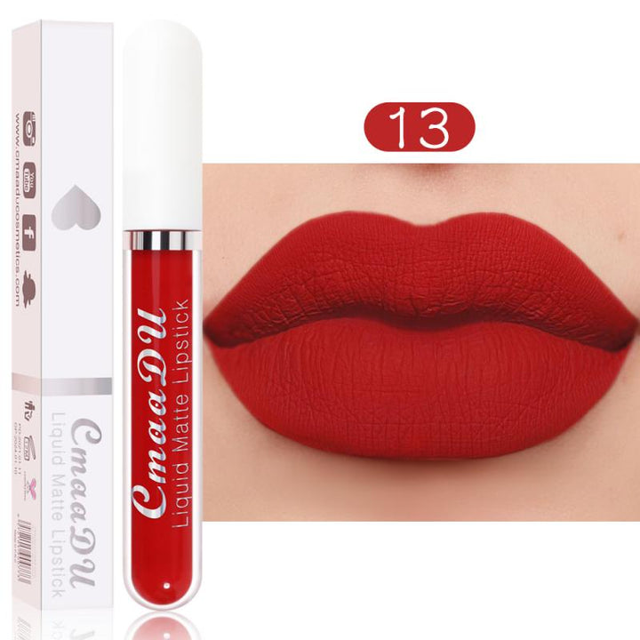 CmaaDu 18 Colors Long Lasting Lip Gloss Matte Velvet Liquid Lipstick Waterproof Moisturizing Lip Makeup Cosmetic TSLM1 freeshipping - Etreasurs