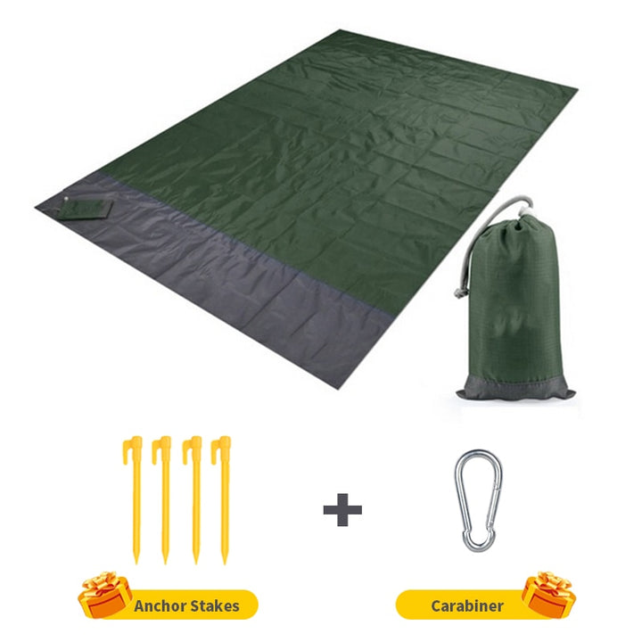 2x2.1m Waterproof Pocket Beach Blanket Folding Camping Mat Mattress Portable Lightweight Mat Outdoor Picnic Mat Sand Beach Mat freeshipping - Etreasurs