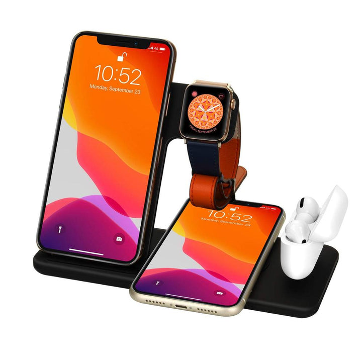 15W Qi Fast Wireless Charger Stand For iPhone 11 XR X 8 Apple Watch 4 in 1 Foldable Charging Dock Station freeshipping - Etreasurs