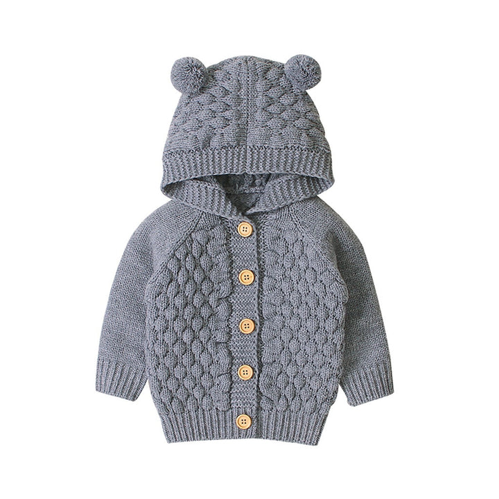 Children's Sweater Fur Ball Hooded Knitted Jacket freeshipping - Etreasurs