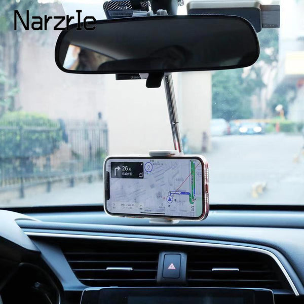 360 Degrees Car Rearview Mirror Mount Phone Holder For iPhone 12 GPS Seat Smartphone Car Phone Holder Stand Adjustable Support freeshipping - Etreasurs