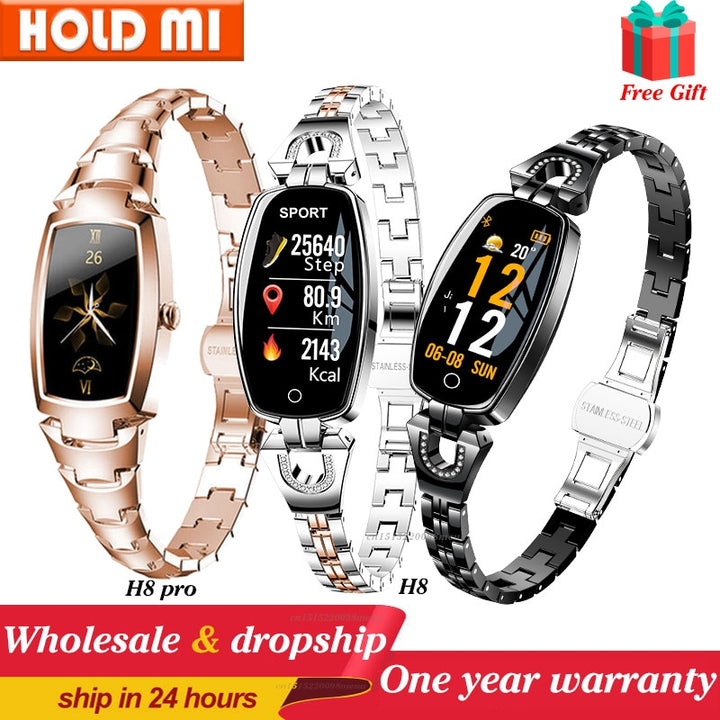 2021 H8 and H8 pro Women Smartwatch Heart Rate Monitor Blood Pressure Smart watch Band  Fitness Tracker lady bracelet Wristband freeshipping - Etreasurs