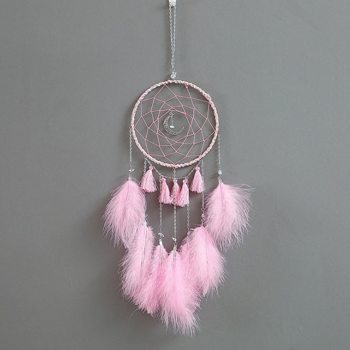 Original silver gray dream catcher 2 ring Indian feather hanging art gifts to bestie friends creative valentine's day gifts freeshipping - Etreasurs