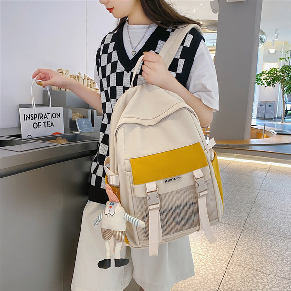 Shoulder bag female big capacity fashion casual sports student bag Korean version of the backpack high school college student bag