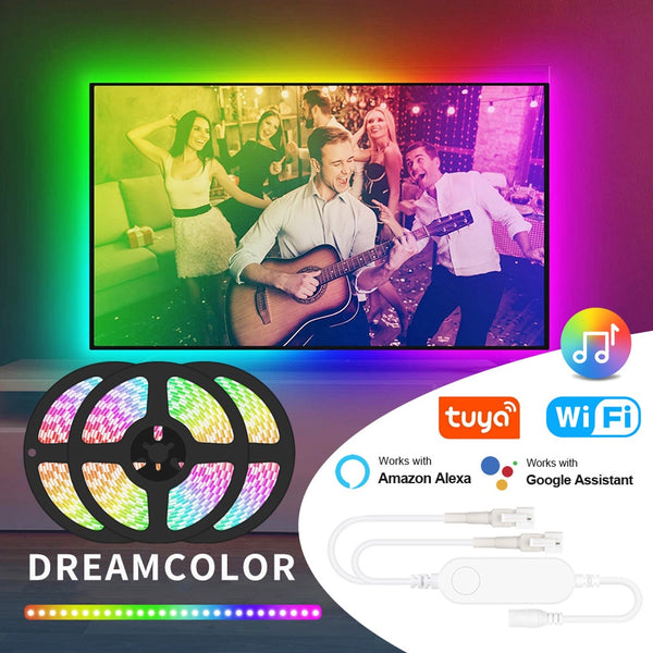 Wifi Smart Control RGB-IC WS2811 LED Strip Lights Dream color Music Sync Led Light for Room Bedroom Kitchen Christmas Decor