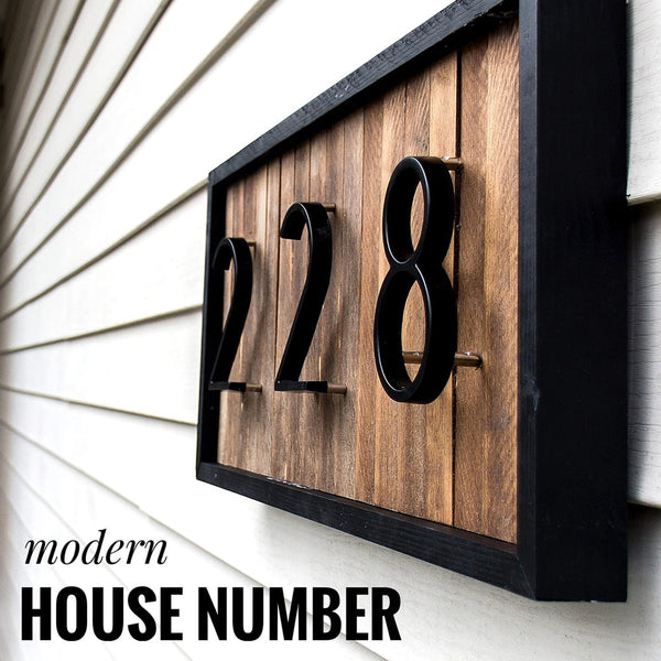 125mm Floating House Number Letters Big Modern Door Alphabet Home Outdoor 5 in.Black Numbers Address Plaque Dash Slash Sign #0-9