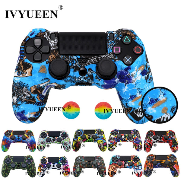 IVYUEEN For PlayStation 4 PS4 Pro Slim Controller Silicone Protective Skin Case Cover Thumb Grip Caps for Dualshock PS 4 Control freeshipping - Etreasurs