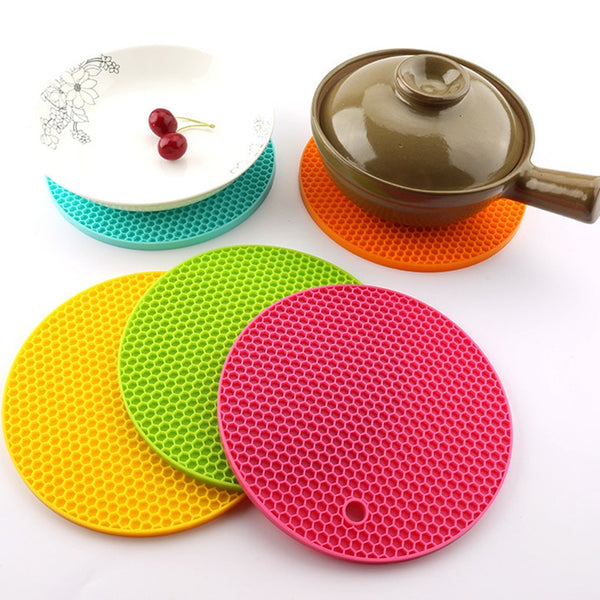 18/14cm Round Heat Resistant Silicone Mat Drink Cup Coasters Non-slip Pot Holder Table Placemat Kitchen Accessories Onderzetters freeshipping - Etreasurs