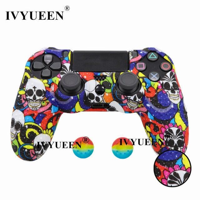 IVYUEEN For PlayStation 4 PS4 Pro Slim Controller Silicone Protective Skin Case Cover Thumb Grip Caps for Dualshock PS 4 Control freeshipping - Etreasurs