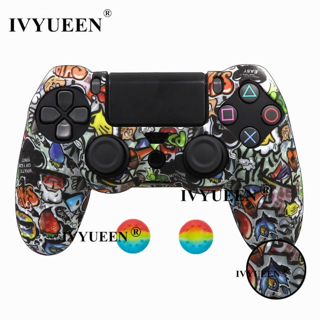 IVYUEEN For PlayStation 4 PS4 Pro Slim Controller Silicone Protective Skin Case Cover Thumb Grip Caps for Dualshock PS 4 Control freeshipping - Etreasurs