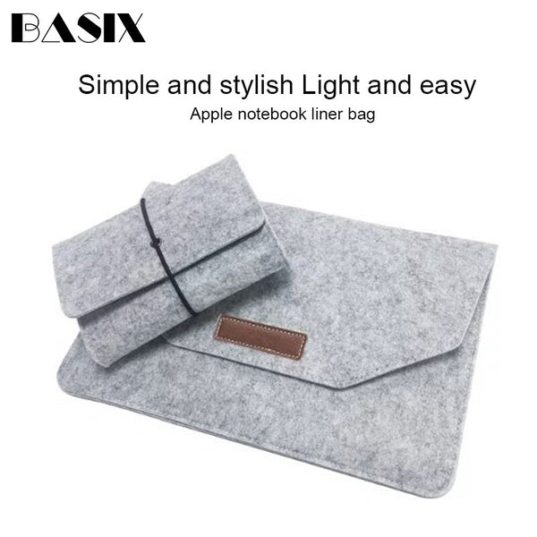 laptop Bag Soft Bussiness Wood Felt Sleeve Bag Case For Apple Macbook Air Pro Retina 11 12 13 15 Laptop for Mac book 13.3 inch freeshipping - Etreasurs