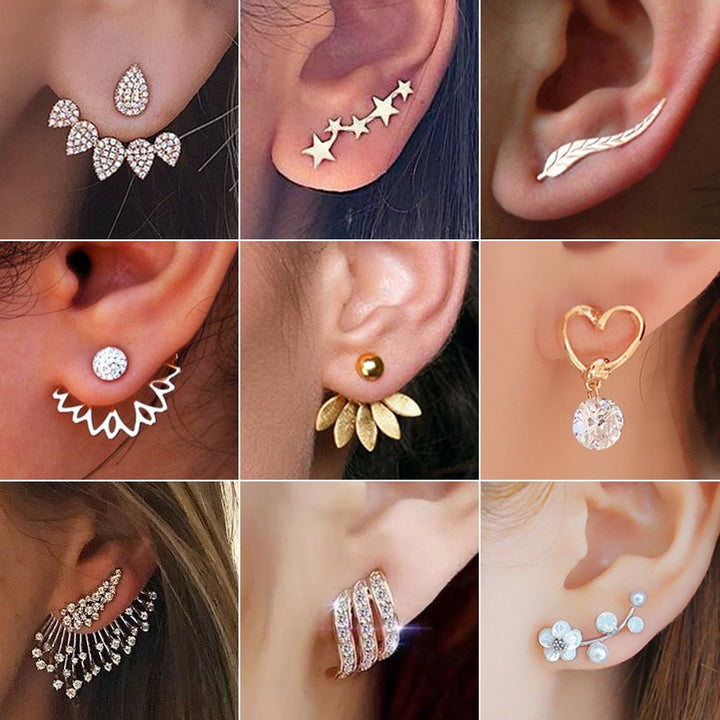 2020 New Crystal Flower Drop Earrings for Women Fashion Jewelry Gold colour Rhinestones Earrings Gift for Party Best Friend freeshipping - Etreasurs