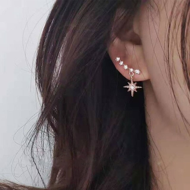 2020 New Crystal Flower Drop Earrings for Women Fashion Jewelry Gold colour Rhinestones Earrings Gift for Party Best Friend freeshipping - Etreasurs