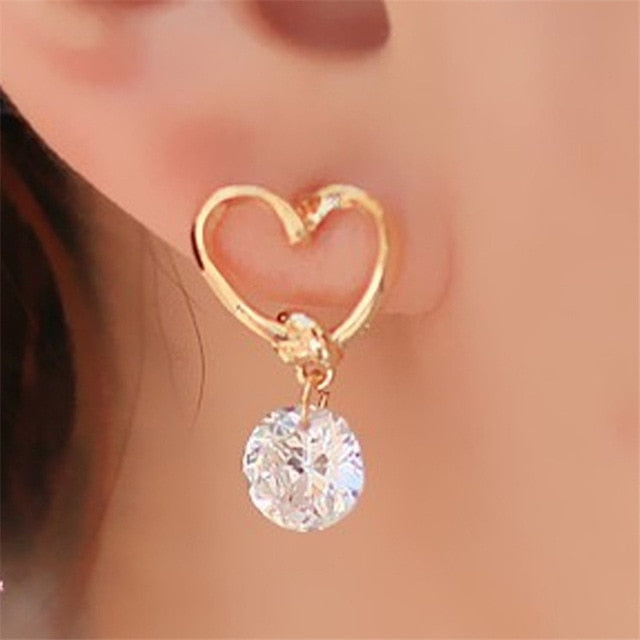 2020 New Crystal Flower Drop Earrings for Women Fashion Jewelry Gold colour Rhinestones Earrings Gift for Party Best Friend freeshipping - Etreasurs