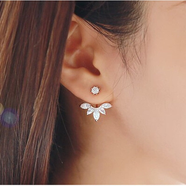 2020 New Crystal Flower Drop Earrings for Women Fashion Jewelry Gold colour Rhinestones Earrings Gift for Party Best Friend freeshipping - Etreasurs