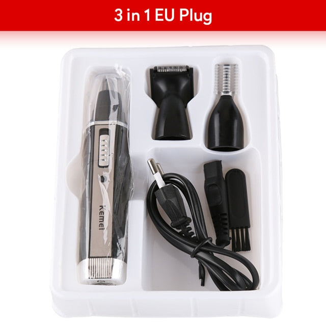 4 in 1 Rechargeable Men Electric Nose Ear Hair Trimmer Painless Women trimming sideburns eyebrows Beard hair clipper cut Shaver freeshipping - Etreasurs