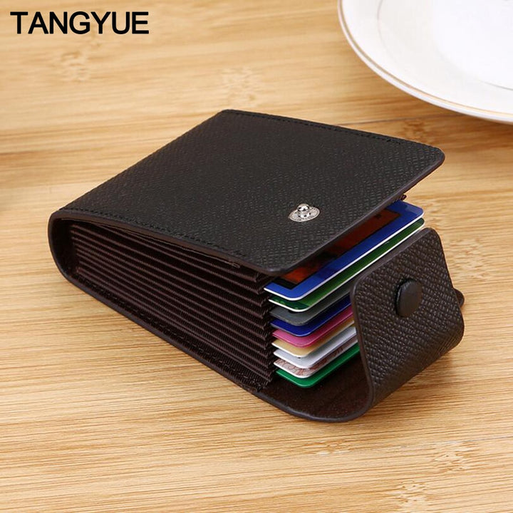 TANGYUE Men Credit Card Holder Leather Purse for Cards Case Wallet for Credit ID Bank Card Holder Women Cardholder and Coins freeshipping - Etreasurs