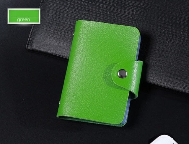 New PU Leather Function 24 Bits Card Case Business Card Holder Men Women Credit Passport Card Bag ID Passport Card Wallet H088 freeshipping - Etreasurs