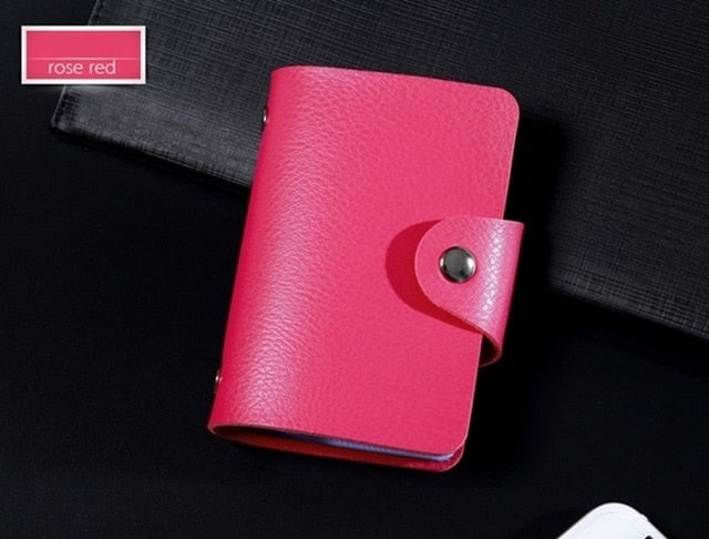 New PU Leather Function 24 Bits Card Case Business Card Holder Men Women Credit Passport Card Bag ID Passport Card Wallet H088 freeshipping - Etreasurs