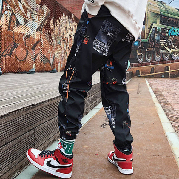 Hip hop Pants Men Loose Joggers Pants with Print Streetwear Harem Pants Clothes Ankle length Trousers Harajuku Sport Casual freeshipping - Etreasurs