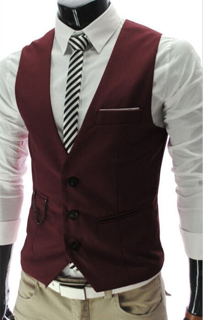 2020 New Arrival Dress Vests For Men Slim Fit Mens Suit Vest Male Waistcoat Gilet Homme Casual Sleeveless Formal Business Jacket freeshipping - Etreasurs
