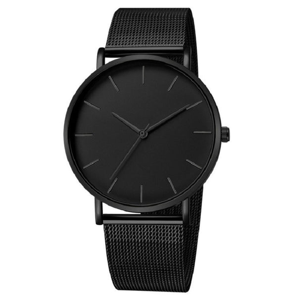 Minimalist Men Fashion Ultra Thin Watches Simple Men Business Stainless Steel Mesh Belt Quartz Watch Relogio Masculino freeshipping - Etreasurs