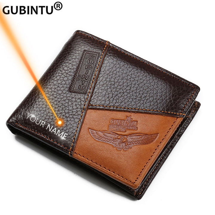GUBINTU Genuine Leather Men Wallets Coin Pocket Zipper Real Men's Leather Wallet with Coin High Quality Male Purse cartera freeshipping - Etreasurs