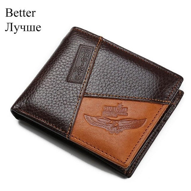 GUBINTU Genuine Leather Men Wallets Coin Pocket Zipper Real Men's Leather Wallet with Coin High Quality Male Purse cartera freeshipping - Etreasurs