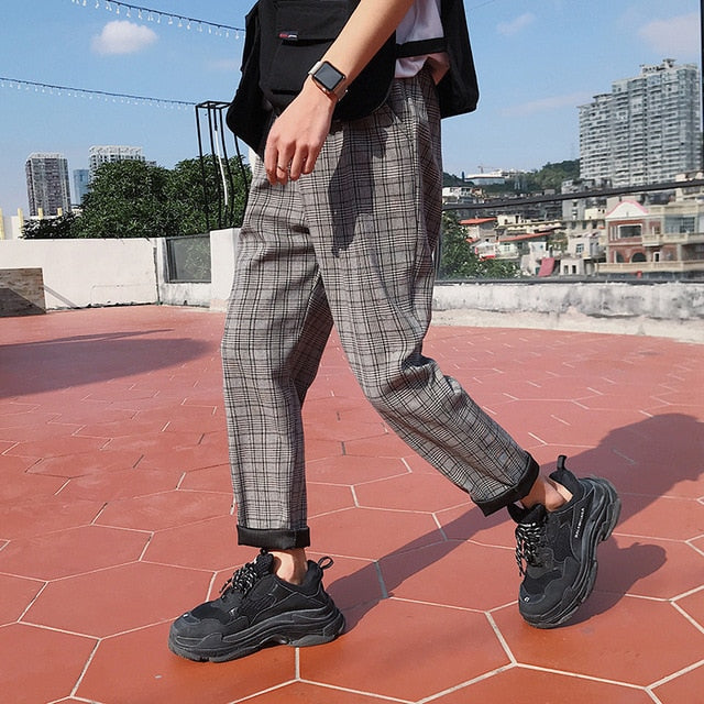 LAPPSTER Streetwear Yellow Plaid Pants Men Joggers 2020 Man Casual Straight Harem Pants Men Korean Hip Hop Track Pants Plus Size freeshipping - Etreasurs