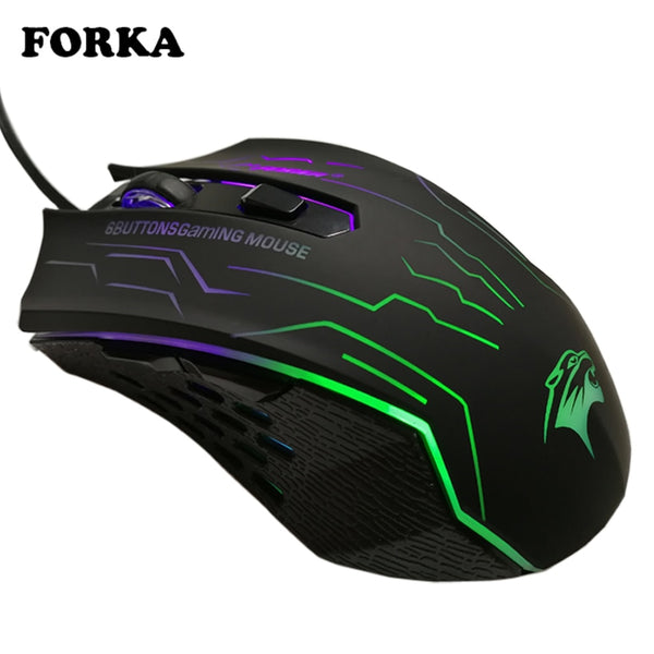 FORKA Silent Click USB Wired Gaming Mouse 6 Buttons 3200DPI Mute Optical Computer Mouse Gamer Mice for PC Laptop Notebook Game freeshipping - Etreasurs