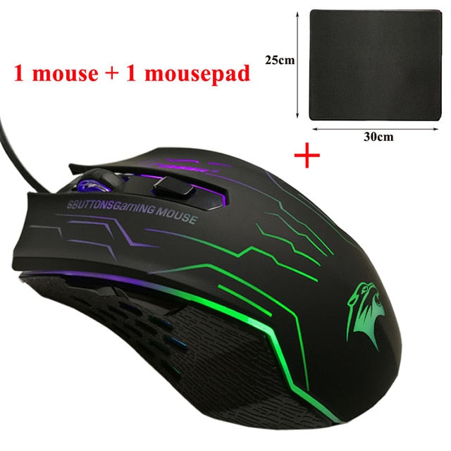 FORKA Silent Click USB Wired Gaming Mouse 6 Buttons 3200DPI Mute Optical Computer Mouse Gamer Mice for PC Laptop Notebook Game freeshipping - Etreasurs