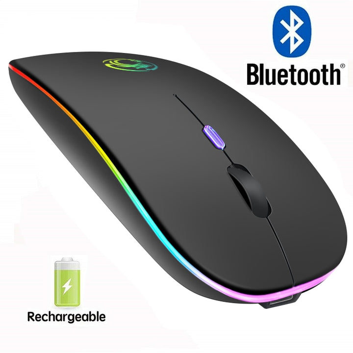 Wireless Mouse RGB Bluetooth Computer Mouse Silent Rechargeable Ergonomic Mause With LED Backlit USB Optical Mice For PC Laptop freeshipping - Etreasurs