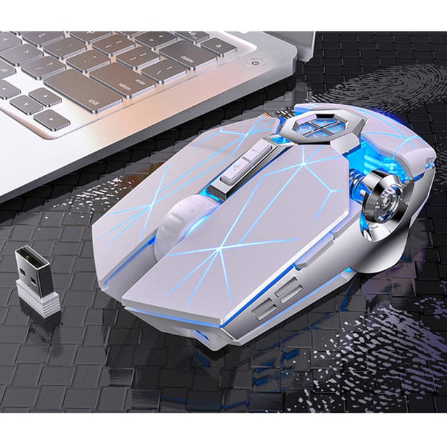 Gaming Mouse Rechargeable Wireless Silent Mouse LED Backlit 2.4G USB 1600DPI Optical Ergonomic Mouse Gamer Desktop For PC Laptop freeshipping - Etreasurs
