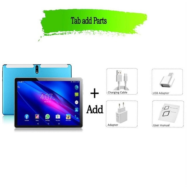New Tablet Pc 10.1 inch Android 9.0 Tablets Octa Core Google Play 3g 4g LTE Phone Call GPS WiFi Bluetooth Tempered Glass 10 inch freeshipping - Etreasurs