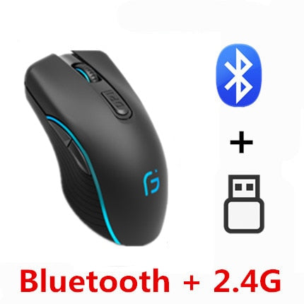 KuWFi Computer Mouse Bluetooth 4.0+ 2.4Ghz Wireless Dual Mode 2 In 1 Mouse 2400DPI Ergonomic Portable Optical Mice for PC/Laptop freeshipping - Etreasurs