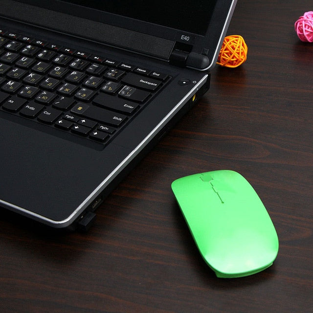Ultra Thin USB Optical Wireless Mouse 2.4G Receiver Super Slim Mouse Cordless Computer PC Laptop Desktop freeshipping - Etreasurs