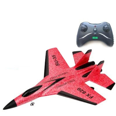 2.4G Glider RC drone SU35 Fixed wing airplane Hand Throwing foam dron Electric Remote Control Outdoor RC Plane toys for boys F22 freeshipping - Etreasurs