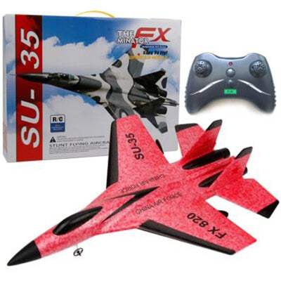 2.4G Glider RC drone SU35 Fixed wing airplane Hand Throwing foam dron Electric Remote Control Outdoor RC Plane toys for boys F22 freeshipping - Etreasurs