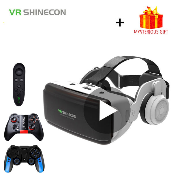 VR Shinecon Casque Helmet 3D Glasses Virtual Reality For Smartphone Smart Phone Headset Goggles Binoculars Video Game Wirth Lens freeshipping - Etreasurs