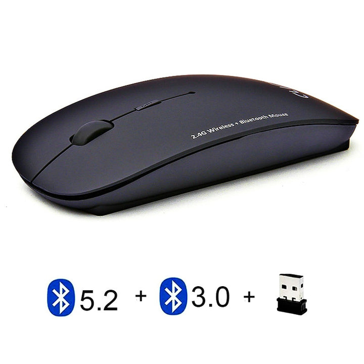 3 Mode 2.4Ghz Wireless + Bluetooth 2 In 1 Cordless Mouse 1600 DPI Ultra-thin Ergonomic Portable Optical Mice Computer PC freeshipping - Etreasurs