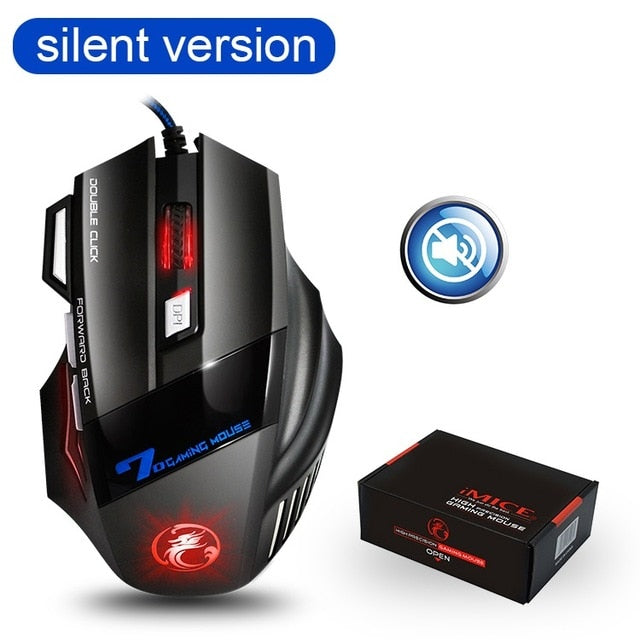 Computer Mouse Gamer Ergonomic Gaming Mouse USB Wired Game Mause 5500 DPI Silent Mice With LED Backlight 7 Button For PC Laptop freeshipping - Etreasurs
