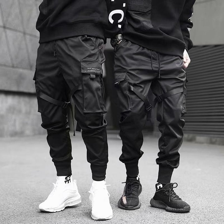 Ribbons Harem Joggers Men Cargo Pants Streetwear 2020 Hip Hop Casual Pockets Track Pants Male Harajuku Fashion Trousers freeshipping - Etreasurs