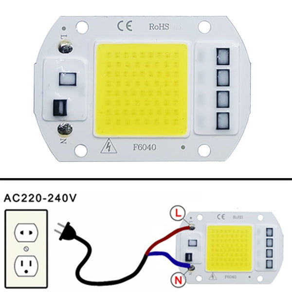 LED COB lamp Bead 10W 20W 30W 50W AC 220V 240V IP65 Smart IC No Need Driver DIY Flood light Led Bulb Spotlight Outdoor Chip Lamp freeshipping - Etreasurs